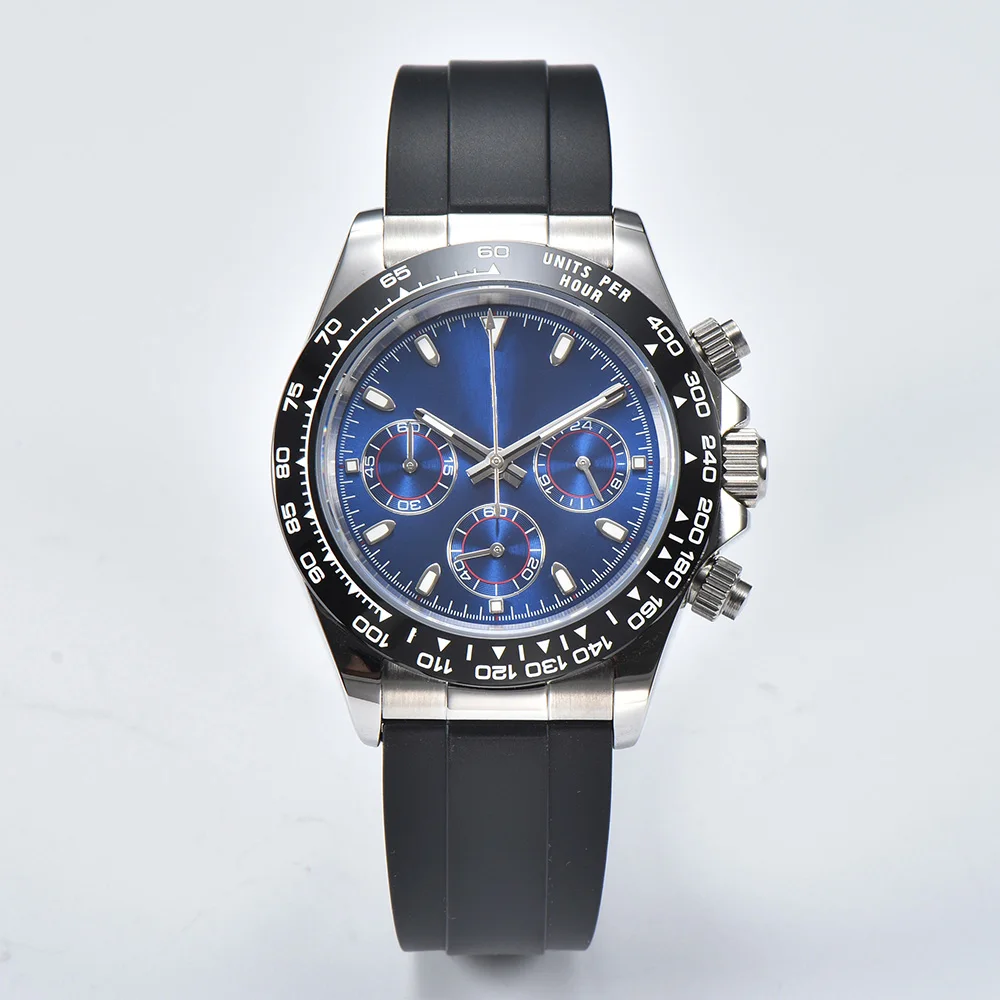 VK63 Waterproof Sapphire Rubber Strap Men's Watch