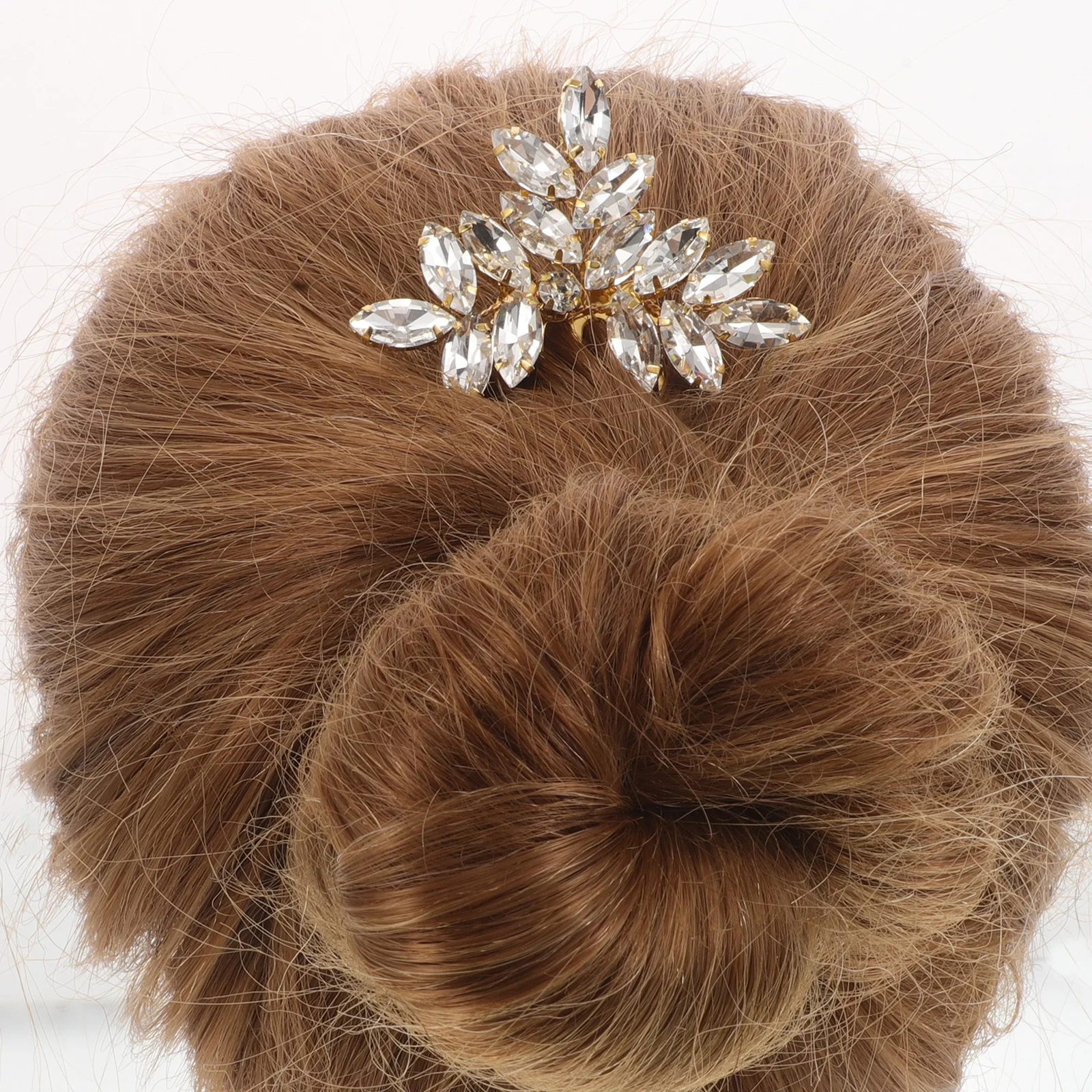 

Bridal Hair Accessories for Women Oval Golden Imitation Drill Bride Accessory Comb
