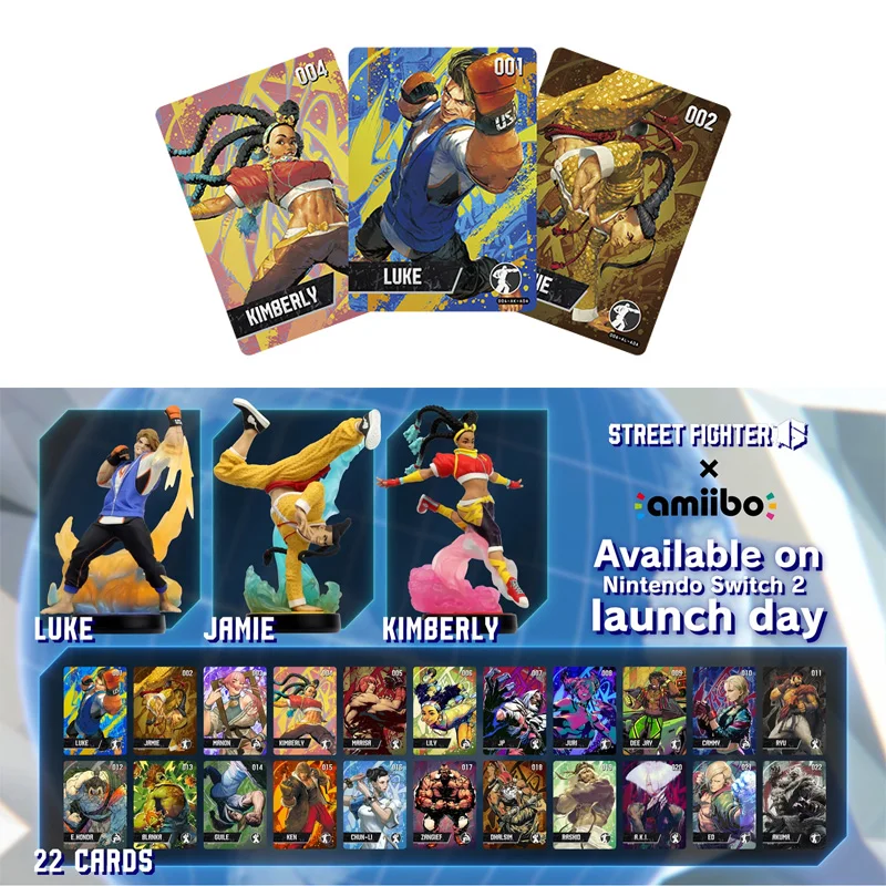 Tarjetas Amiibo de Nintendo Street Fighter 6, Serie 2, Paquete de Refuerzo, Versión Asiática, Figura NFC, Versión Asiática Original, Sin Bloqueo Regional
