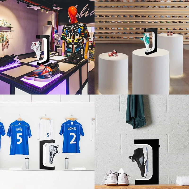 Magnetic Levitation Floating Shoe Display Stand Sneaker House Holds Levitating Gap Led Light Automatic Rotation US Warehouse