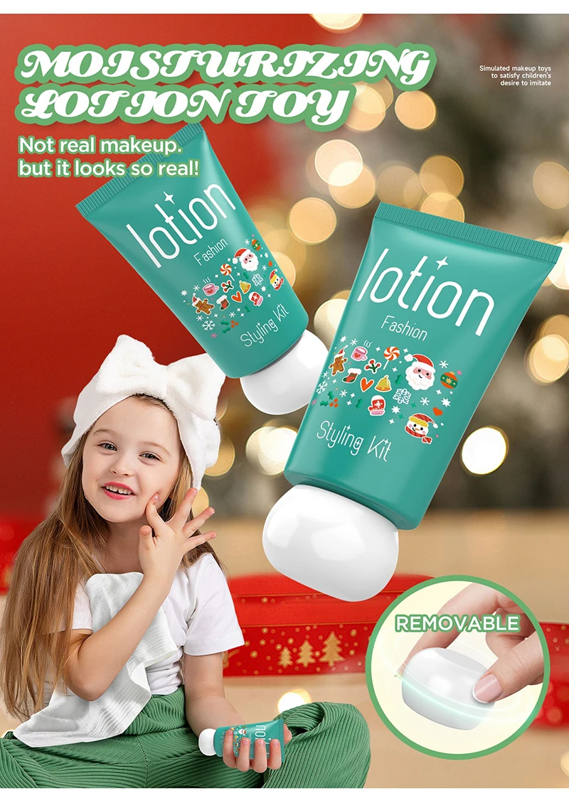 مجموعة مستحضرات التجميل لمحاكاة عيد الميلاد للأطفال، ألعاب مكياج تظاهرية للفتيات، محاكاة منزلية، ألعاب تعليمية للفتيات، لعبة ممتعة #5