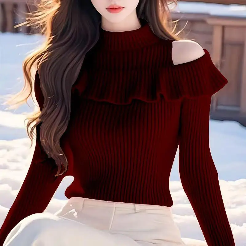 

Sweaters Jumpers Pullovers Woman Pink Alpaca Hot Cocoa Pattern Regular Winter Sweet Knitwear Warm Comfort Cozy Season Holiday BF