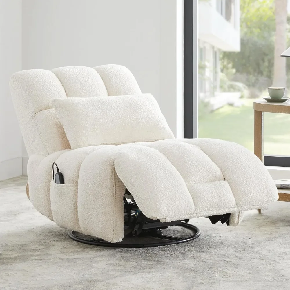 

Oversized Recliner Chair for Adults, Swivel Rocker Chairs with Lumbar Support, Ultra-Comfy Glider Recliners