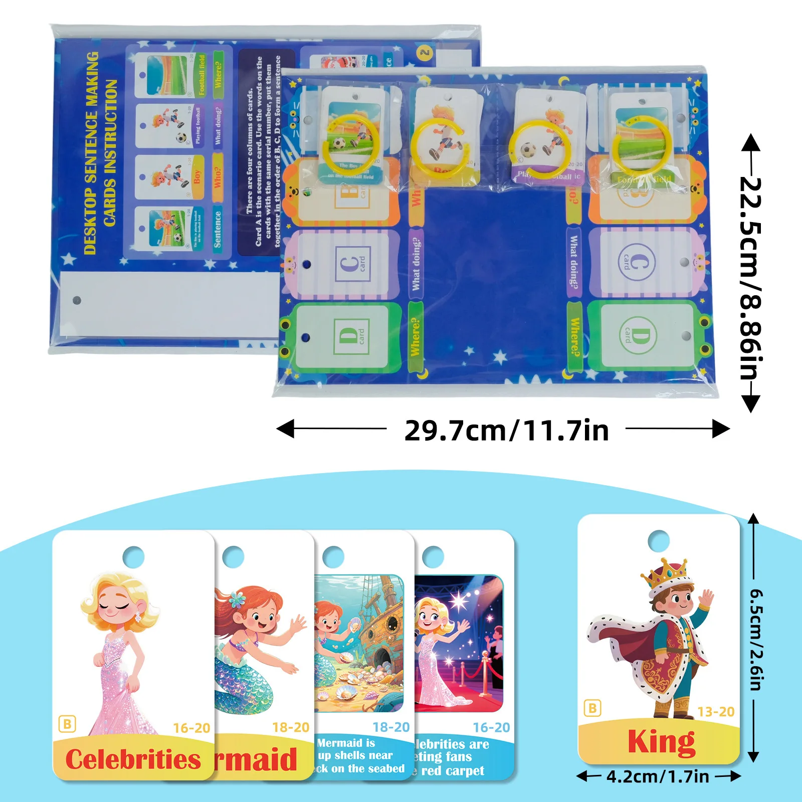 80PCS Picture to Sentence Learning Cards Full English Sentence Practice Early Education Tool Language Enlightenment Flashcard - view 5