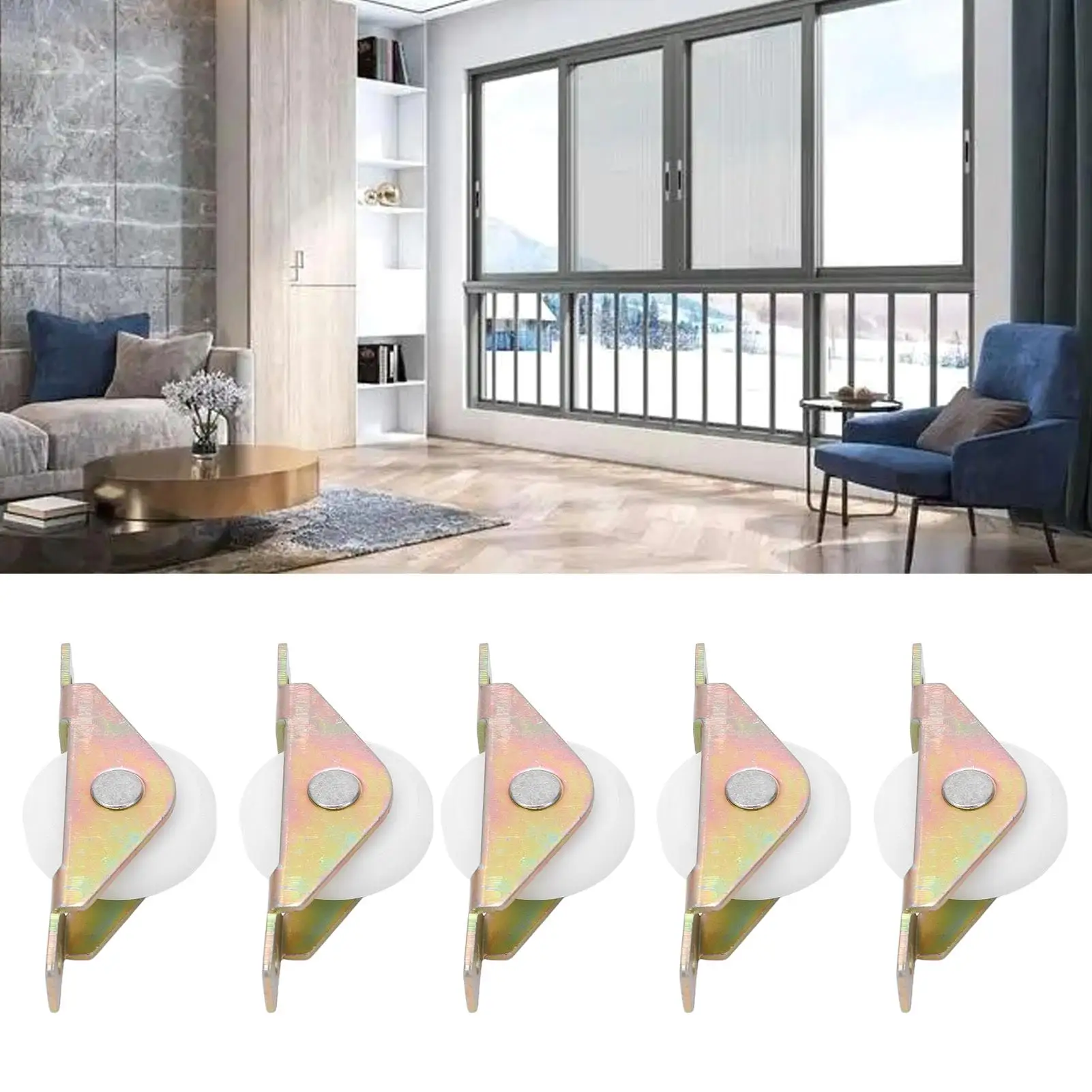 Гладкое колесо раздвижного шкива 30 мм, малошумная замена для раздвижных дверей, шкафов и окон, набор из 5 предметов