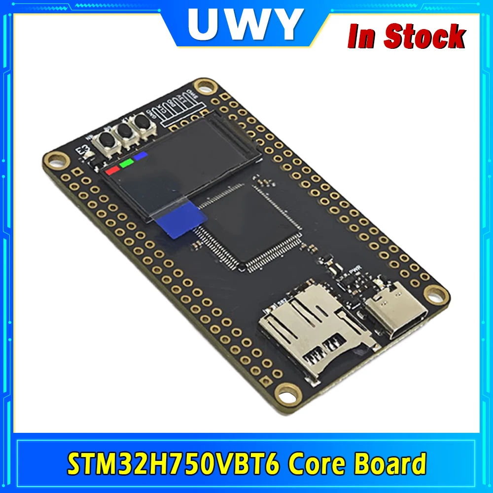 STM32H750VBT6 Core Board STM32H7 Development Board, Onboard 0.96 inch TFT Screen TF Card Slot Type-C Interface Cortex-M7 MCU