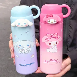 460Ml Sanrio My Melody Water Cup Kawaii Cinnamoroll Thermos Cups Cartoon Hello Kitty Juice Cup Insulated Water Bottle Kid Gifts