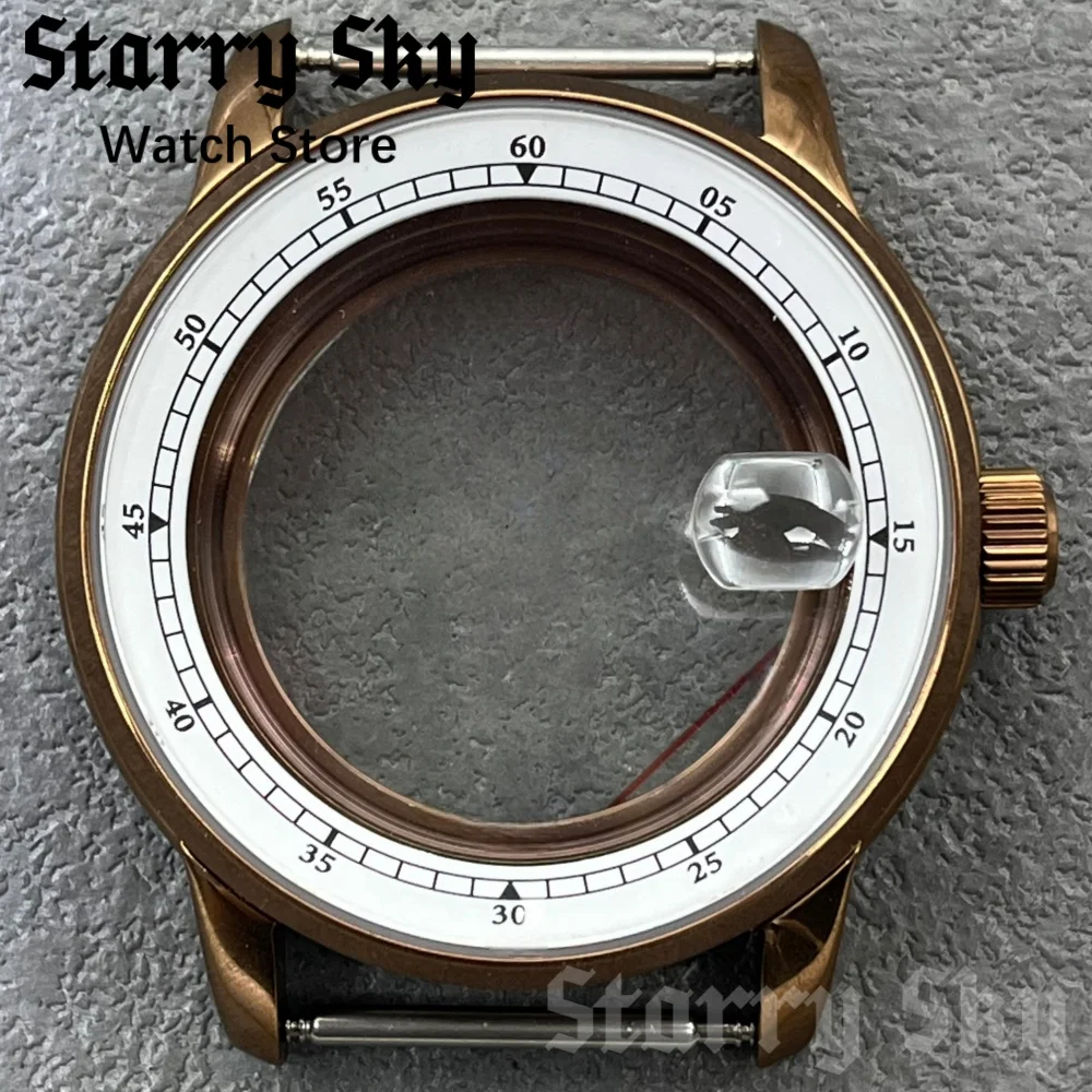 Starry Sky New 38mm Men's High Quality Coffee Brown Watch Case Suitable For NH35/ETA PT5000 Automatic Movement Watch Accessories