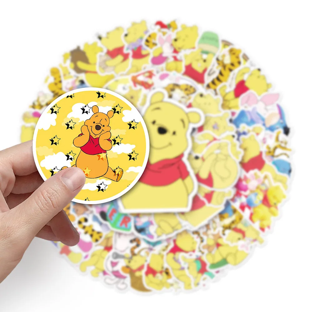 10/30/50pcs kawaii disney Gúnyrajz winnie Lá pooh matricák számára gyerekeknek pooh Drukker Kismalac Tigris decals toys Vízhatlan esőköpény aranyos matrica