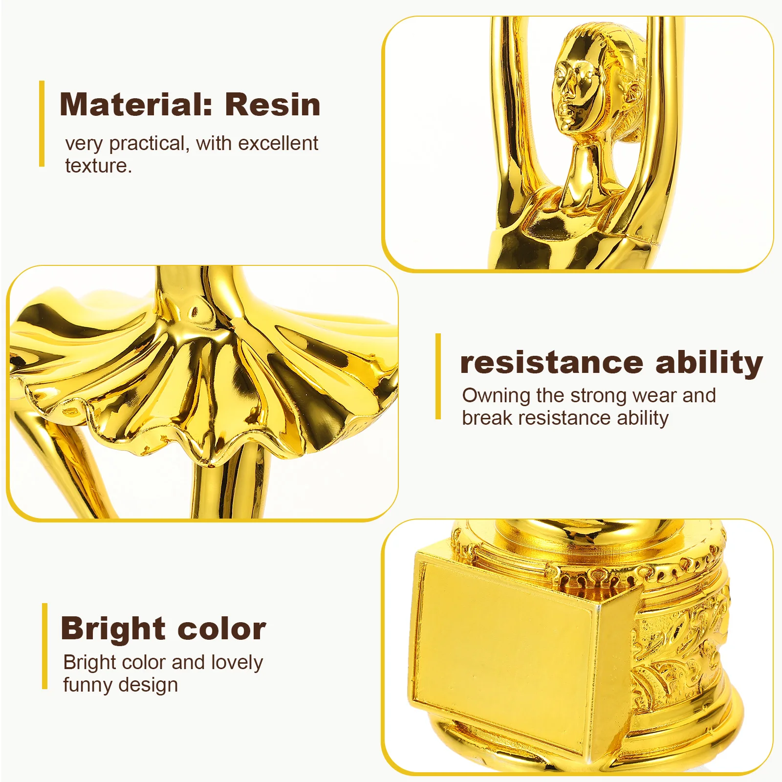

Resin Dancer Decorative Dance Competition Award Ornament Home Decor Office Desktop Decor Dance Adornment Colored Trophy Funny