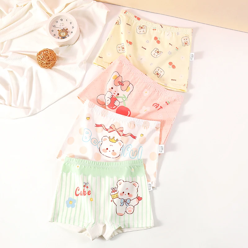 2-14 Years Cotton Girls Boxer Underwear Cartoon Cat Quality Cute Panties 3 4 6 8 10 12 14 Years Old Girls Clothes OGU243002