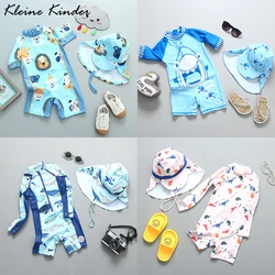 Baby Badeanzug upf50 Kinder Badeanzug Junge Langarm Cartoon Kleinkind Jungen Bade bekleidung ein Stück Strand kleidung Kinder