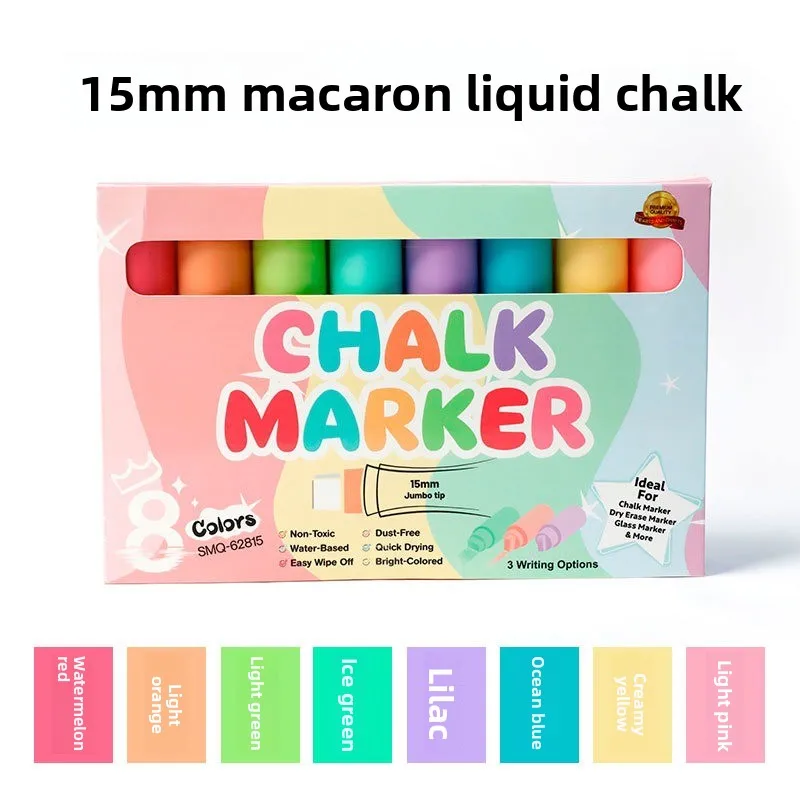 

Стираемая стеклянная ручка для миндального печенья, 15 мм, беспыльный водорастворимый жидкий мел большой емкости, стираемый маркер.