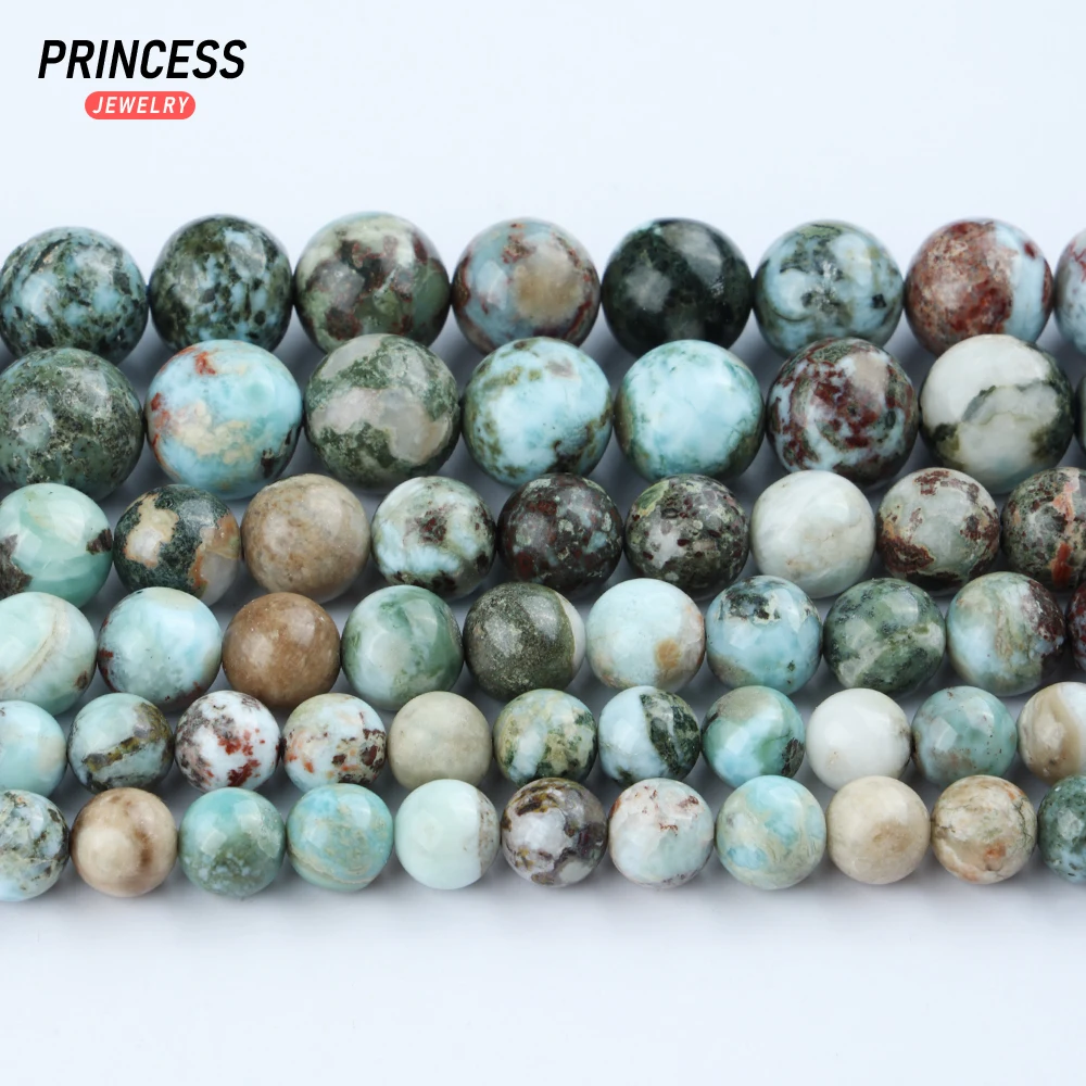 Natural Brazil Larimar 6 8 10mm Loose Stone Beads for Jewelry Making Bracelets Wholesale Gemstones Beads DIY Accessories