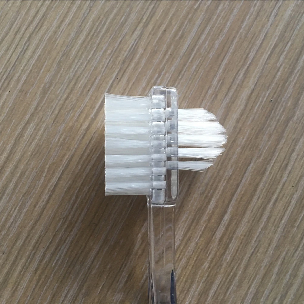 틀니 칫솔 틀니 세척기 양면 칫솔 멀티 터프트 헤드 나일론 칫솔모 고무 손잡이 구강용