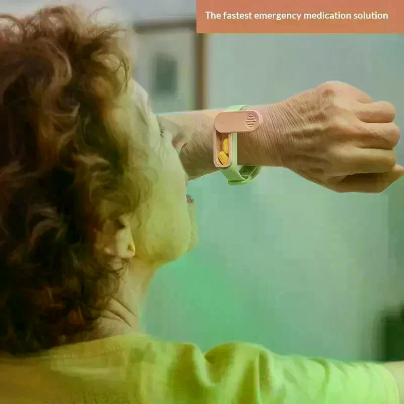 /YOV/Portable Medicine Box Wristband With 360° Rotation And Lock Medicine Storage Box For The Elderly And Children Ultra