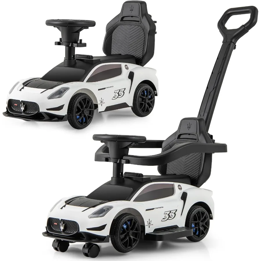유아용 푸시카 3 in 1 라이선스 마세라티 유모차 슬라이딩 워킹카 핸들 가드레일 시트 밑 수납공간 경적 포함