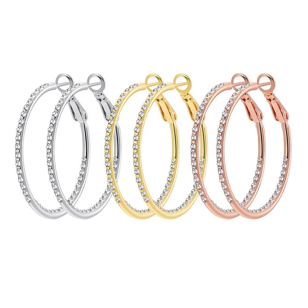 

TKJ 925 Sterling Silver Big Hoop Earrings Zircon Huggie Gold Plated Cartilage Pierced Ear Cuff Earring for Women Men Jewelry