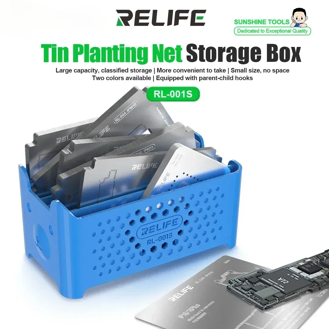 RELIFE RL-001S BGA Stencil Storage Box Cross-placed Large Capacity Classified Collection Neat Convenient Mobile Phone Repair