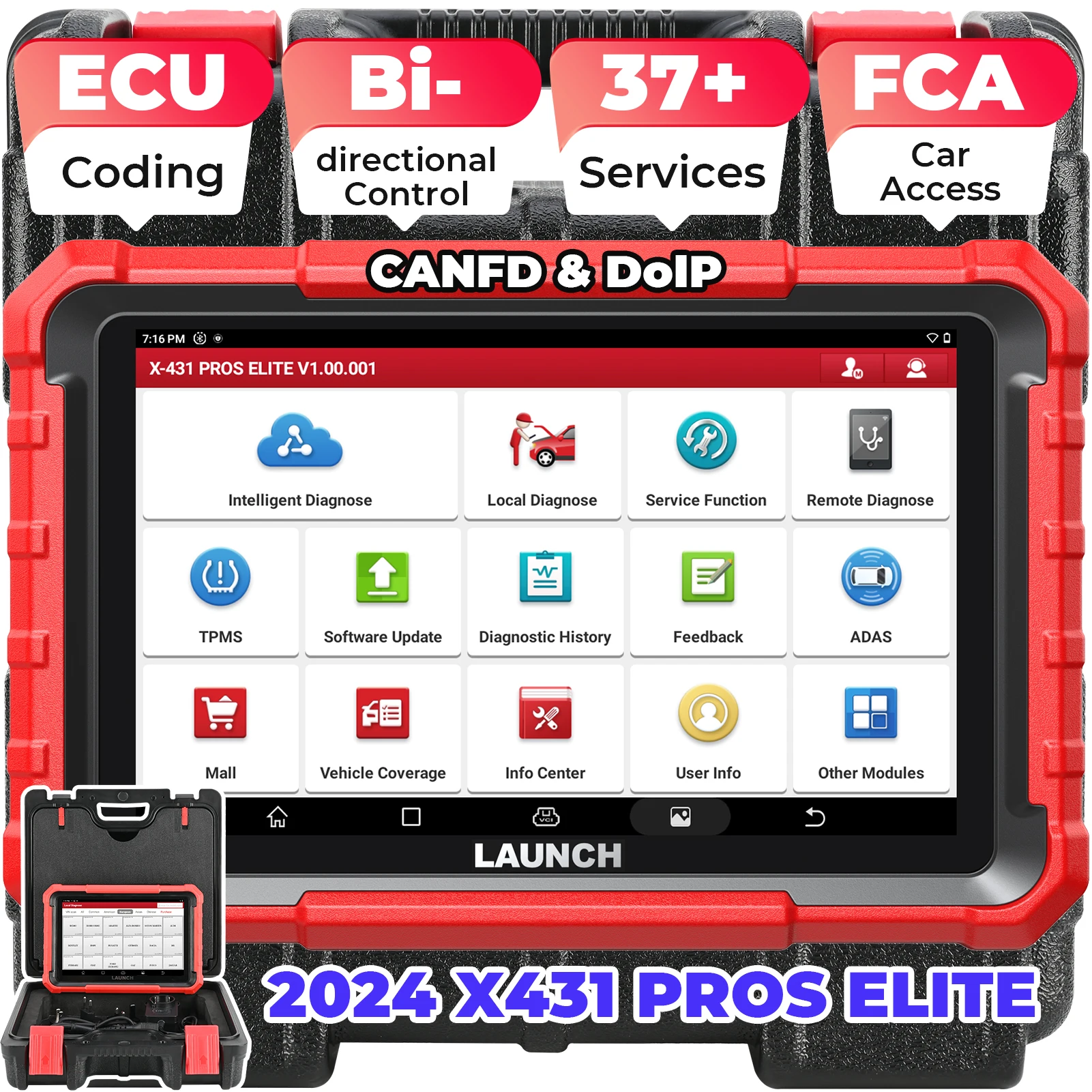 New LAUNCH X431 PROS Elite Diagnostic Tools OBD2 Scanner Professional Automotive Scan Tools Launch Autoscanner Launch X431