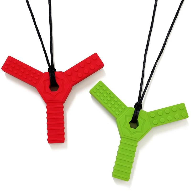 1/6pcs Sensory Chew Silicone Necklaces for Kids with Teething ADHD Autism Biting Needs Oral Motor Chewy Teether Chewlery Tool