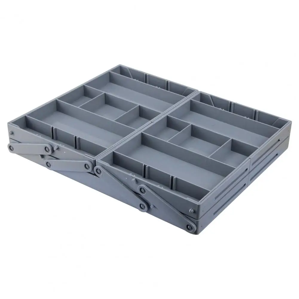 

3 Tiers Foldable Jewelry Storage Box with Adjustable Dividers Tool Storage Organizer Tray Office Office Crafts Storage Case