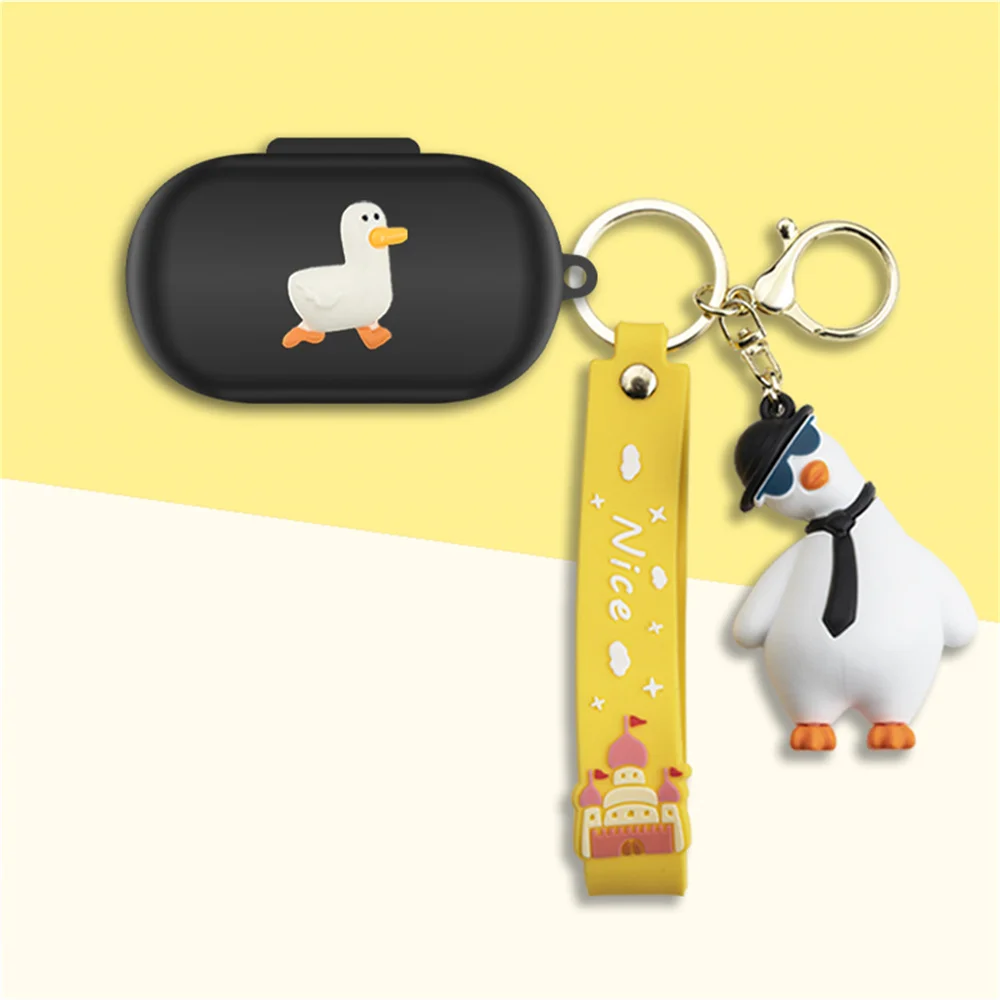 ที่ครอบหูฟังตัวการ์ตูนน่ารักแบบอะนิเมะ lotso นุ่มสำหรับ Huawei freebudes SE หูฟังไร้สายหูฟังเคสพร้อมพวงกุญแจตุ๊กตา