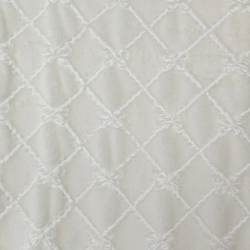 50x45cm mały pachnący romb w kratkę motyl kwiat mały sierść królika haftowany aksamit PV na płaszcz DIY tkaninaTJ21036