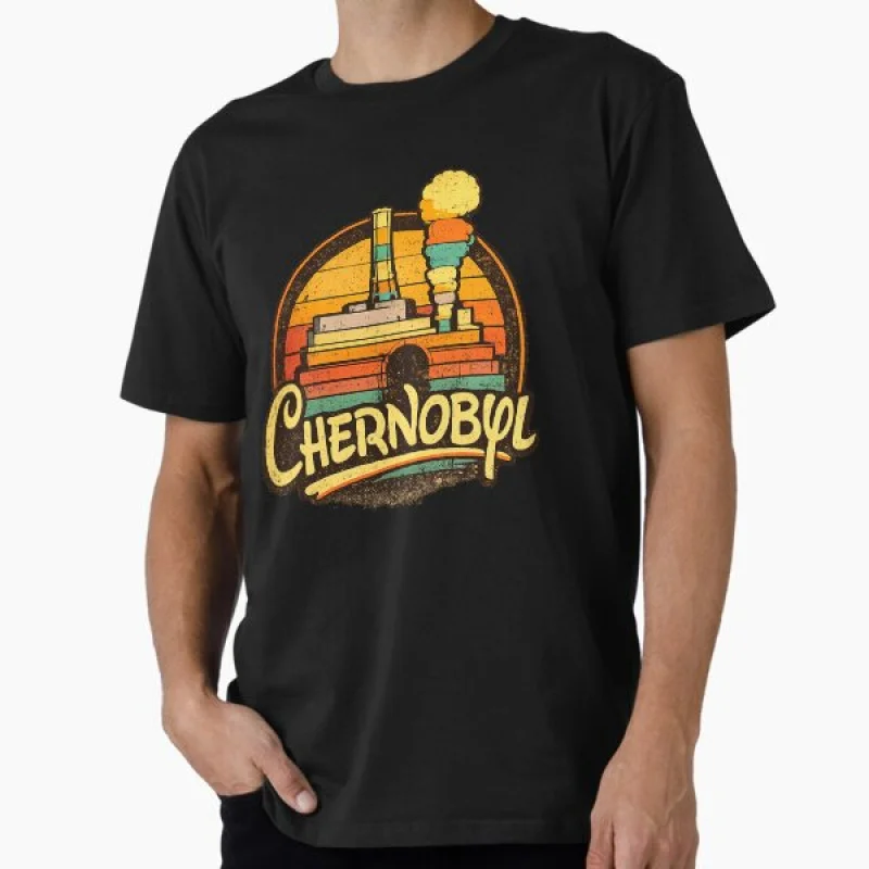 

Chernobyl cartoons Danger exclusion zone Nuclear disaster Retro gift t shirt Ghost City Pripyat Graphic Clothes All size Tops