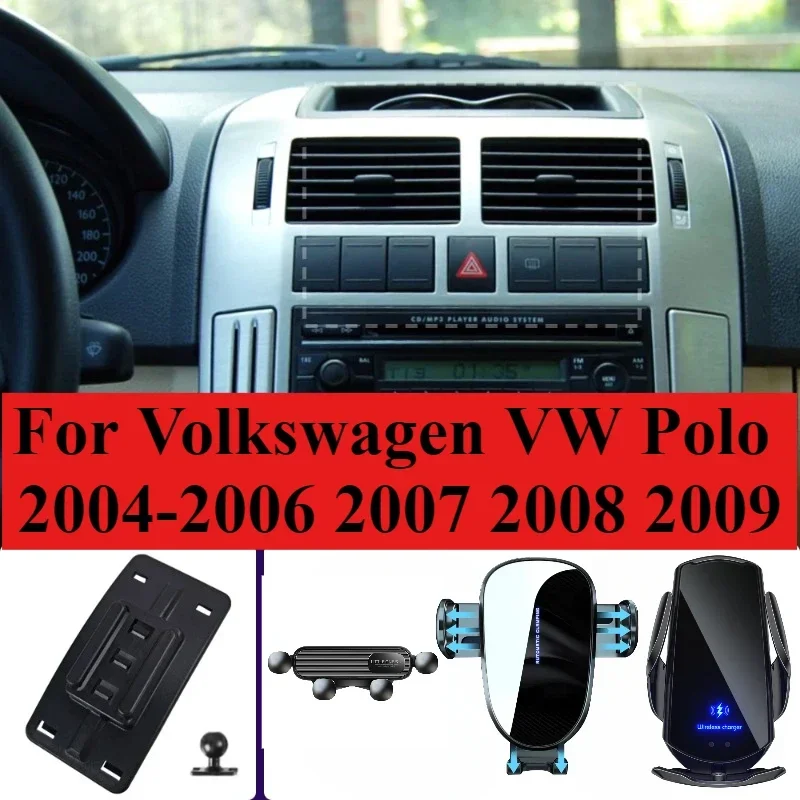 Für Volkswagen VW Polo 2004-2006 2007 2008 2009 Auto-Handyhalterung mit Kabelloser Ladefunktion Spezielle Fixierte Basis Mobiltelefon-Halterung fürs Auto