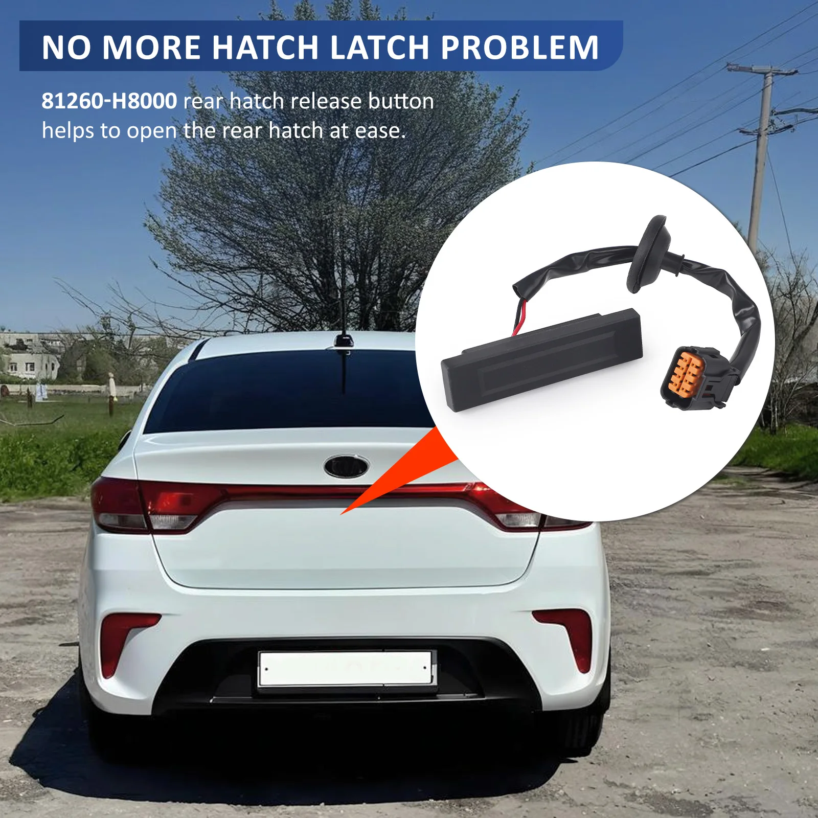 For Kia Rio 2018-2023 Tailgate Rear Bonnet Trunk Release Opening Handle Switch 81260-H8000 81260H8000
