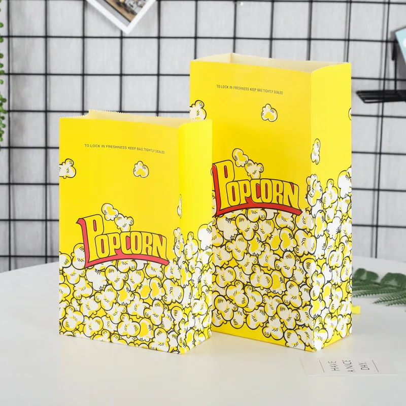 10/30/50/100pcs wholesale Popcorn paper bag Use kraft paper bags for holiday parties, birthday parties, and movies