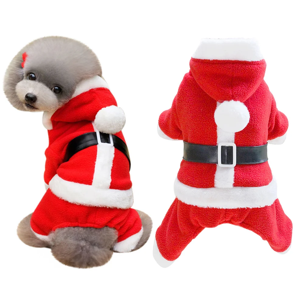 

Pet Santa Clothes Dog Christmas Costume Dropshipping Party Apparel Soft Material