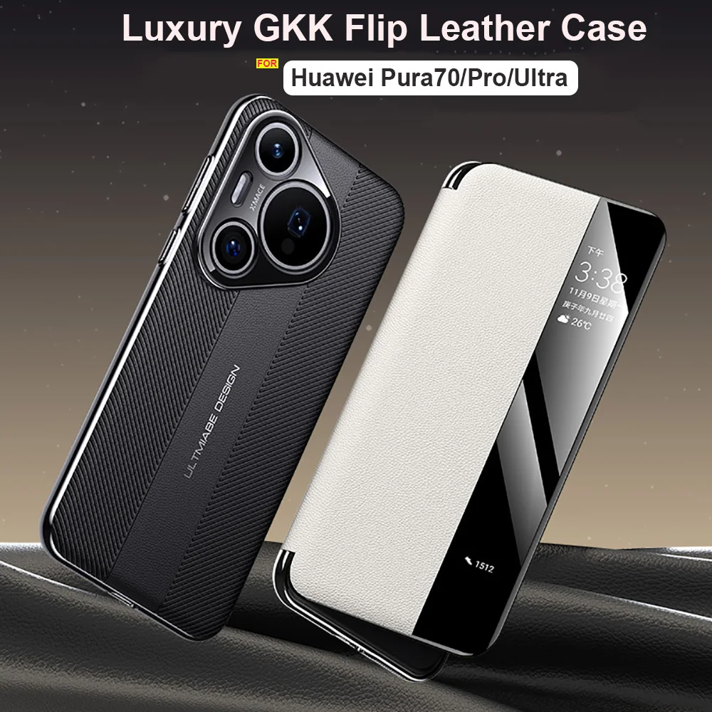

Smart View Window Flip Case For Huawei Pura 80 Ultra Case Luxury High End Business Magnetic Leather Case Pura 70 Pro Plus Cover