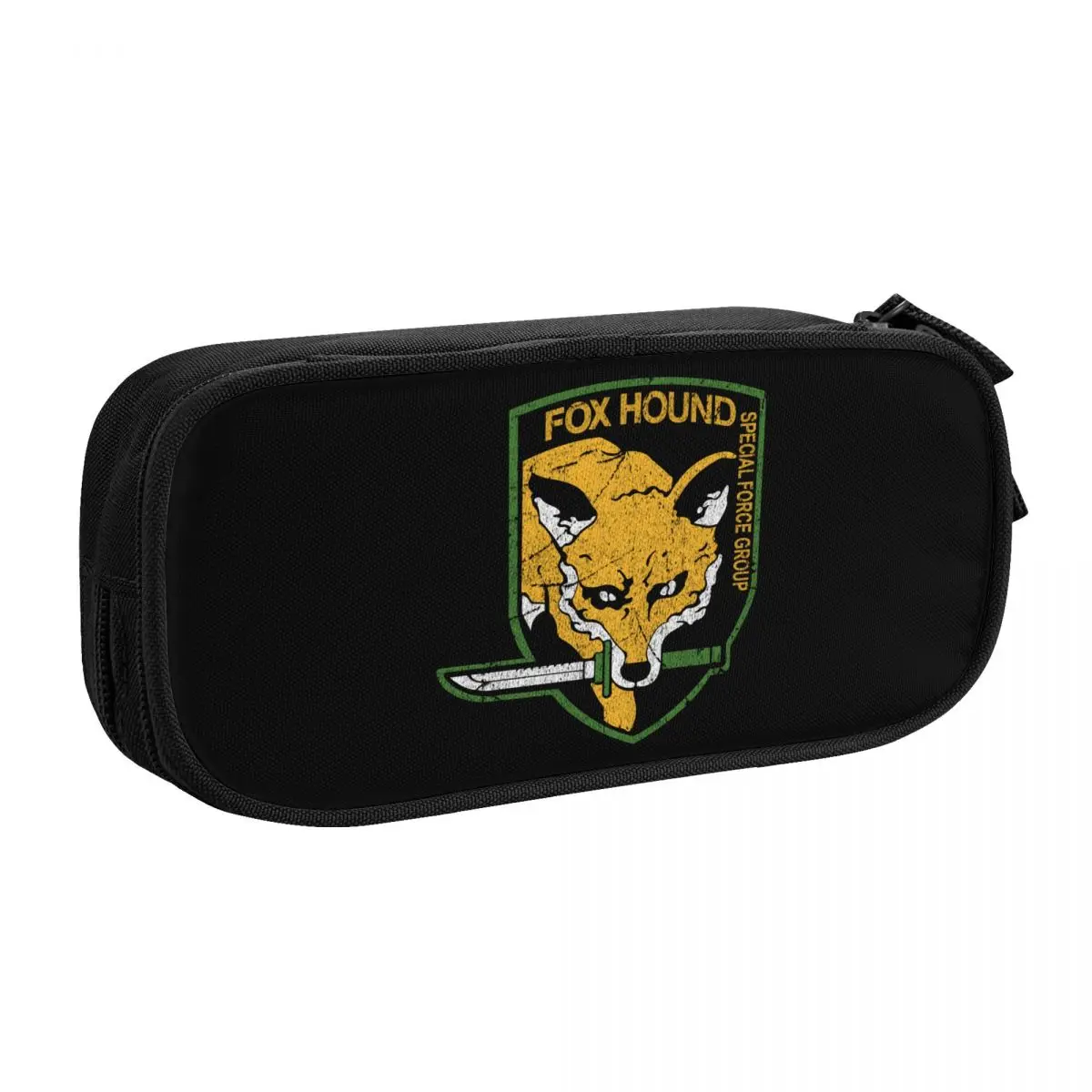 Kawaii Metal Gear Solid Fox Hound Pencil Case for Boys Gilrs Custom Video Game Large Capacity Pen Bag Box School Supplies