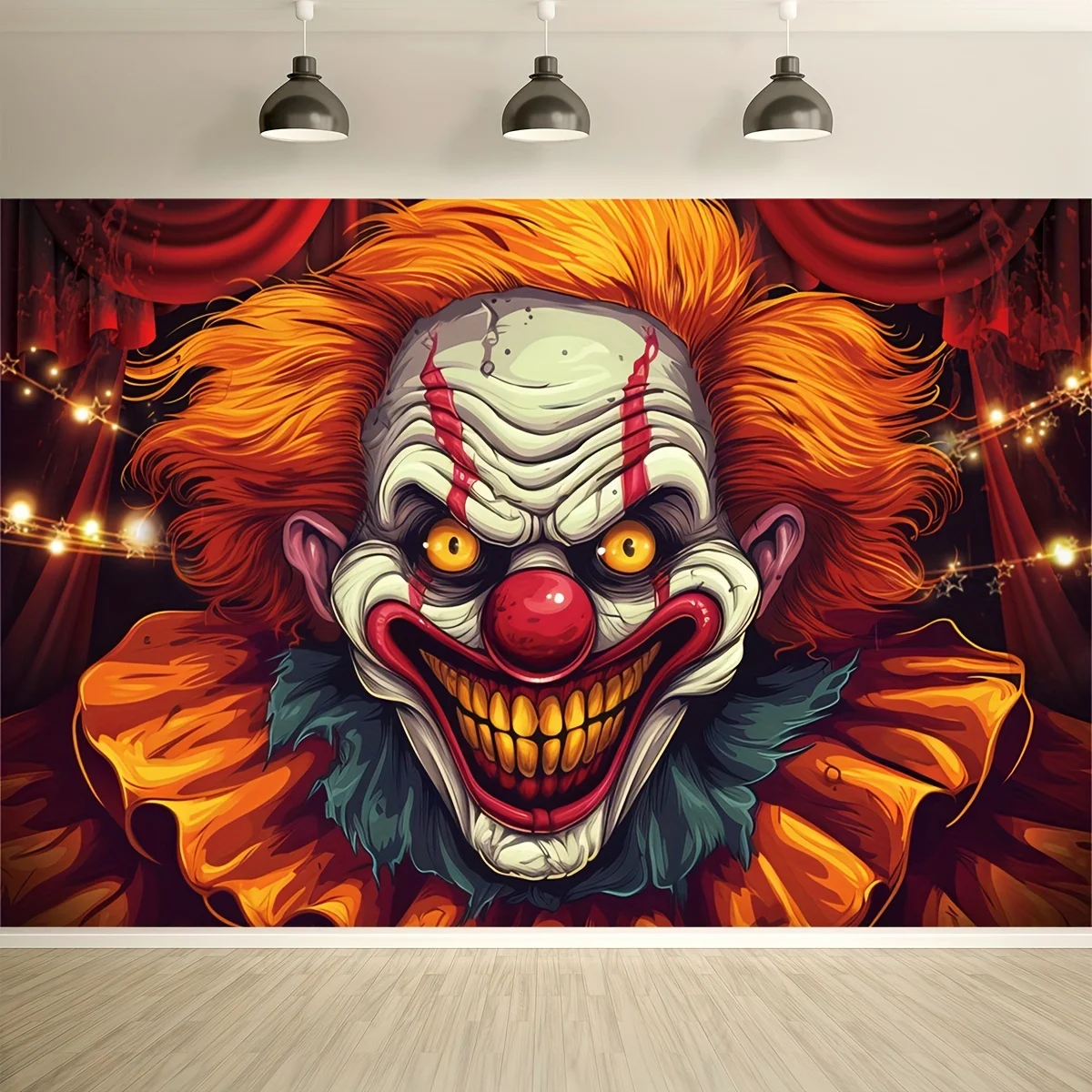 1 Stück, Halloween Zirkus themen orientierte Fotografie Hintergrund, gruselige Karneval Spukhaus, schreckliche Geburtstags feier Dekoration