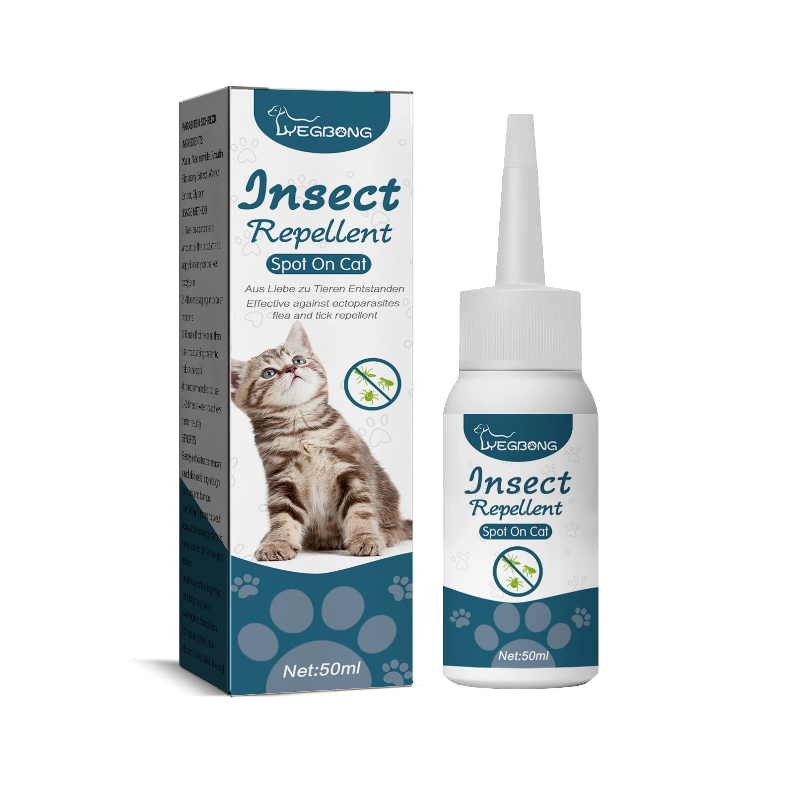 Yegbong Pet Flea Repellent For Cats Dogs, External Deworming, Skin Cleaning, Lice And Tick Droppings