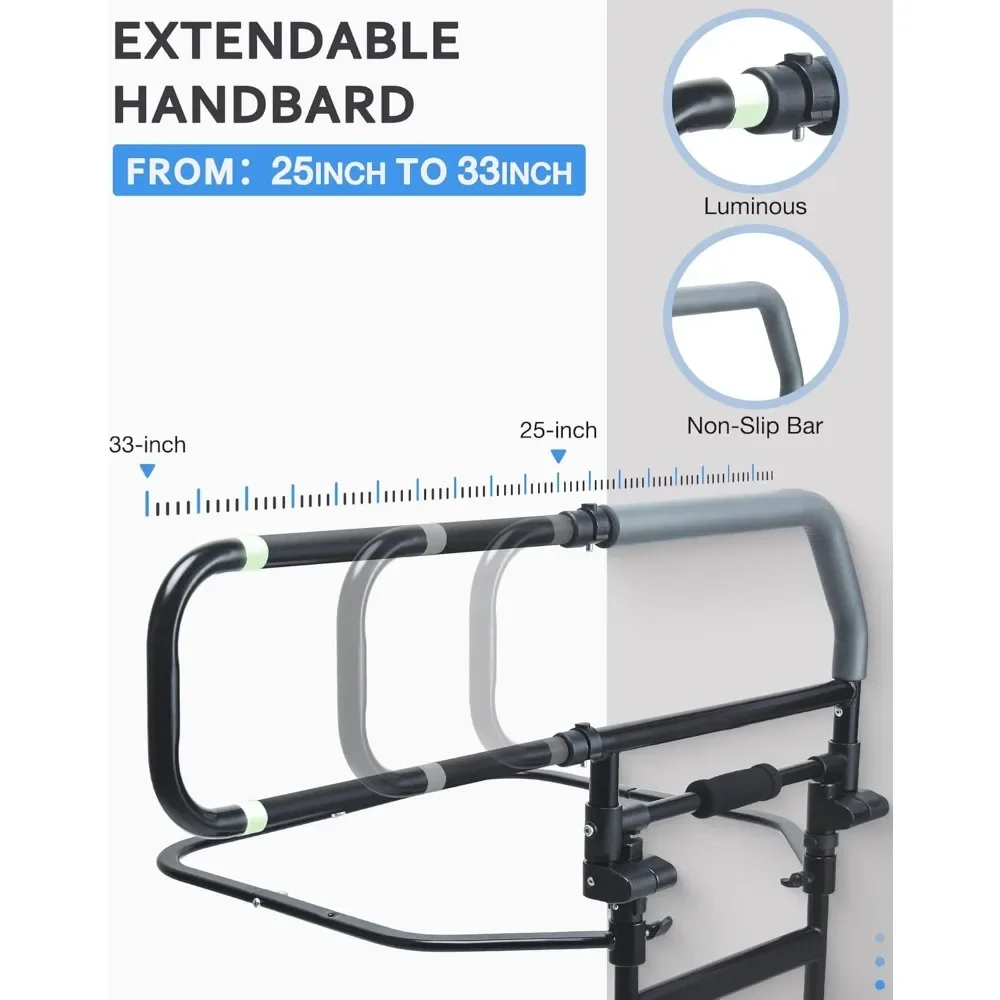 Heavy Duty Bed Rail for Senior & Elderly and People Falling Out of Bed - Foldable Bed Assist Handle - 504E