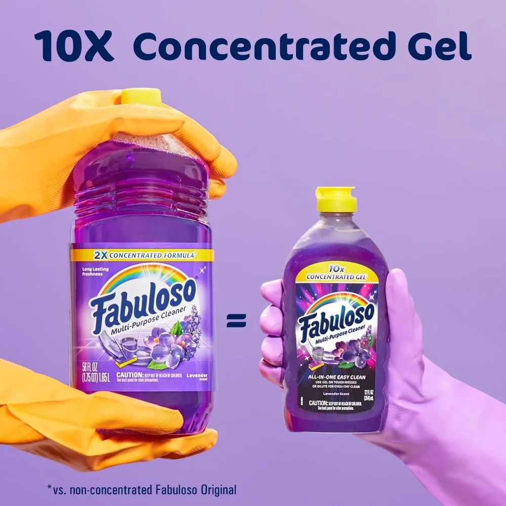 

10X Concentrated Gel Multi-Purpose Cleaner for Toilet and Floor Lavender Scent 12 fl oz Bottle