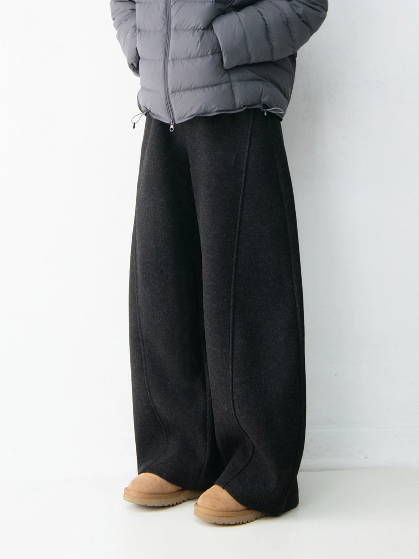 

Утепленные женские брюки Thiened Fce с эластичным поясом, повседневные, теплые, из смесовой шерсти, прямого кроя, для повседневной носки