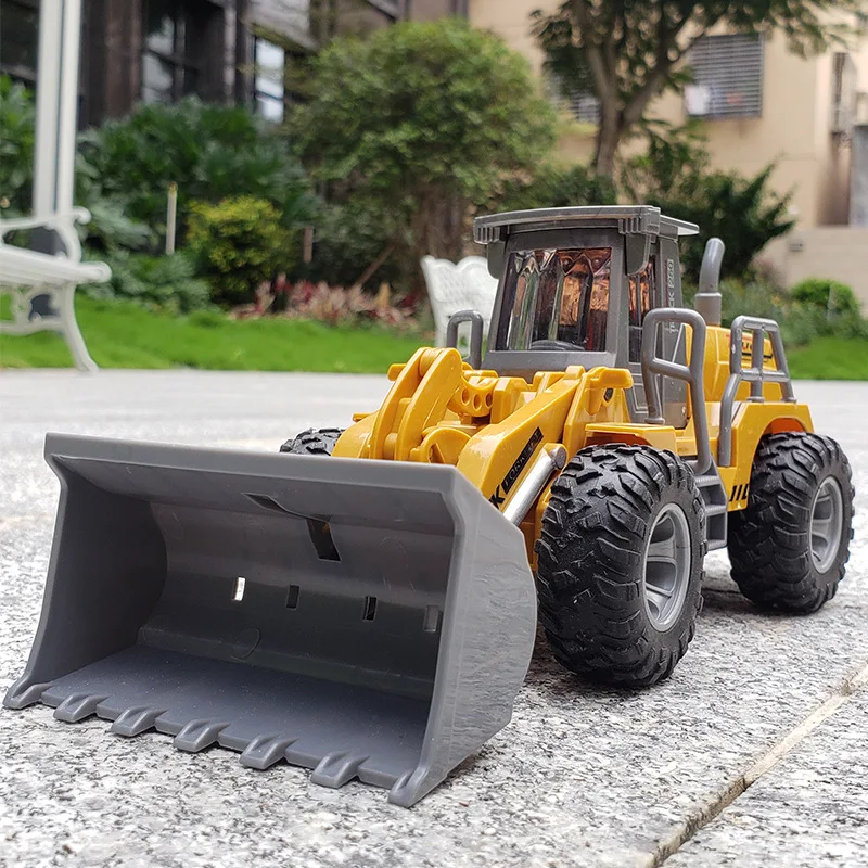 1:32 RC Car Bulldozer Model Toys Remote Control Vehicle Engineer Excavator Simulation Sound & Light Toys For Children Gifts Boys