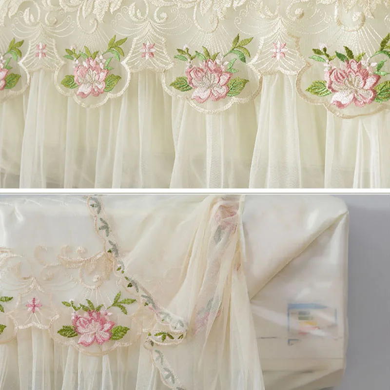 Lace Air Conditioner Dust Covers Luxury Floral Embroidery Dust-proof  All-inclusive Wall Mounted Aire Acondicionado