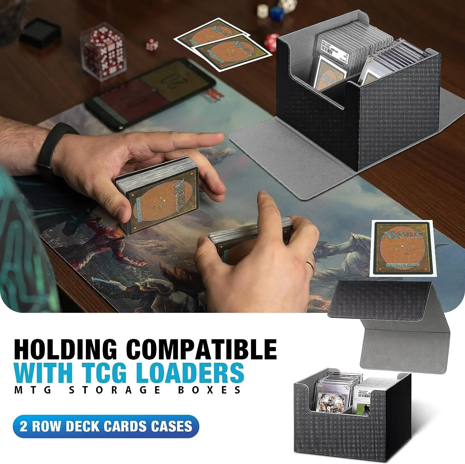 100+Trading Card Deck Box Storage Holder Organizer Cards Case for MTG Card Collectible Game Card Cases Protectors Container