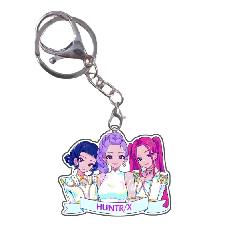 AIAI 2025KPop شيطان الصيادين سلسلة مفاتيح مصنوعة من الأكريليك رومي ميرا زوي جينو الطفل ساجا سيلين بوبي شخصيات أنيمي قلادة هدية دي