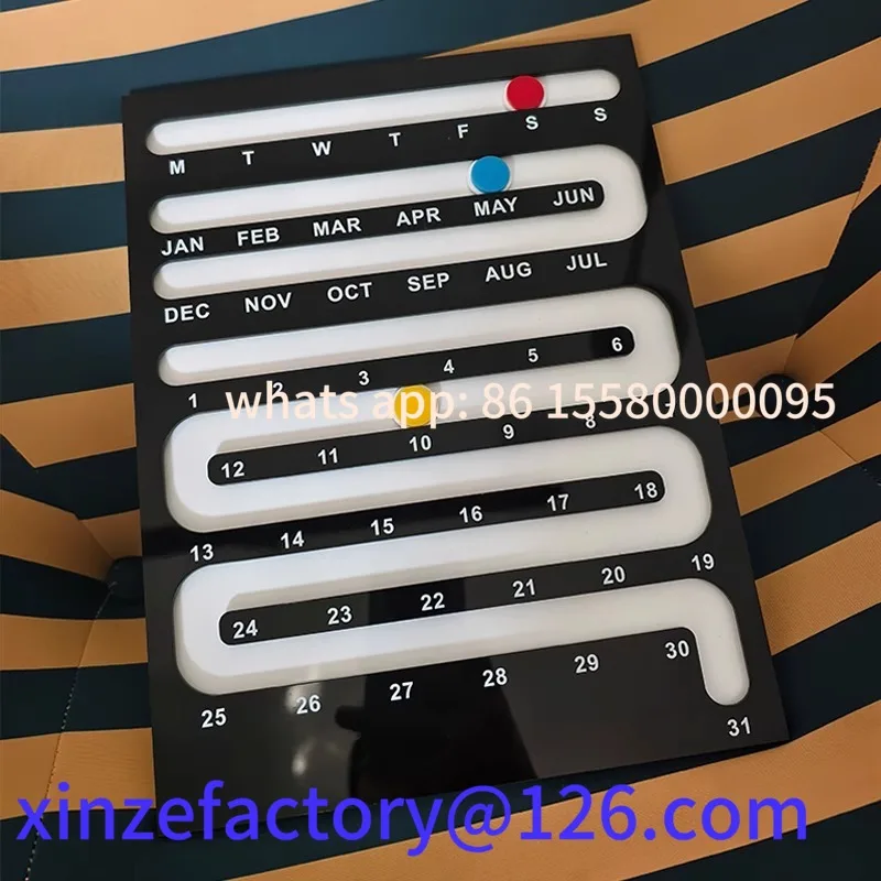 Customizable Nordic Style New Calendar Desktop Home Ornament Creative Acrylic Wall-Mounted