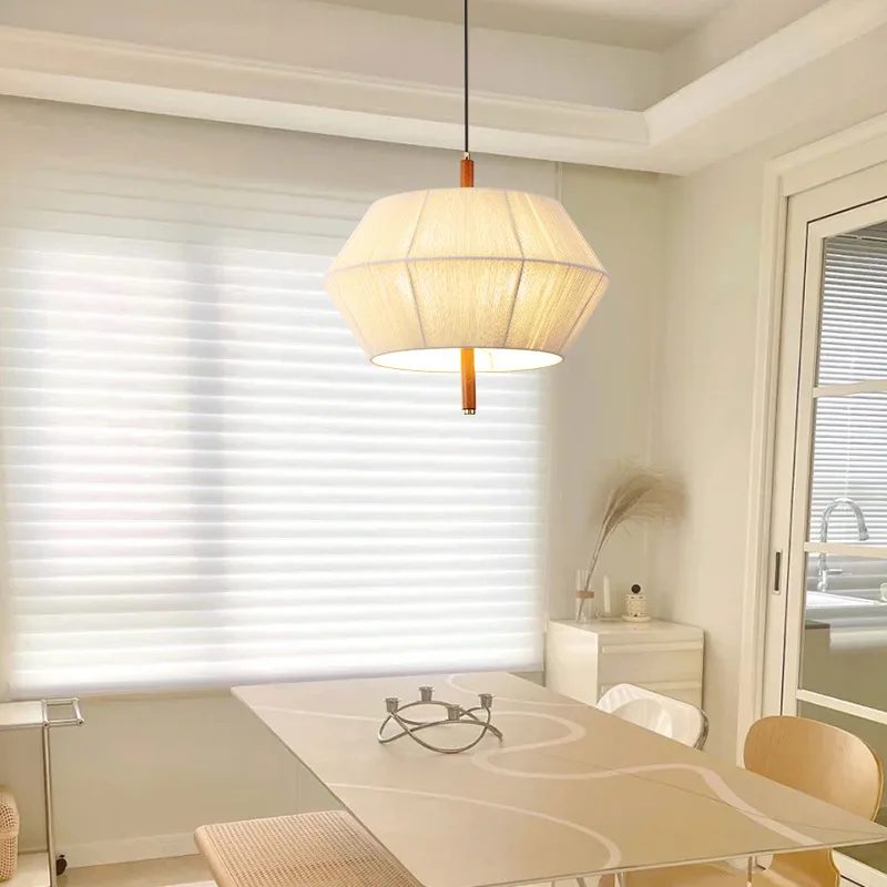 الوسابي نمط الرجعية القطن والكتان الثريات النمط الياباني B & B فندق غرفة الشاي دراسة الجوز اللون مطعم جزيرة الإضاءة #4