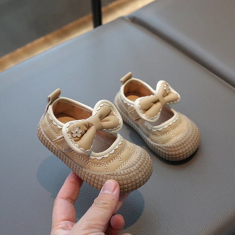 

2025 Toddlers Girl Shoes Spring Breathable Casual Baby Girls By The Yard Cute Princess Flowers Bow-knot Kids First Shoe 16-26