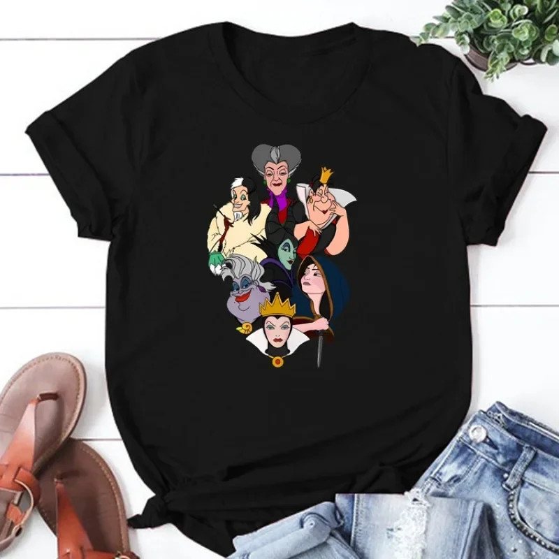 Funny Cartoon Printing Women T Shirts 2025 Summer Round Neck Y2k Clothes Graphic T-Shirts 90s Top Tee Unisex Streetwear Clothing