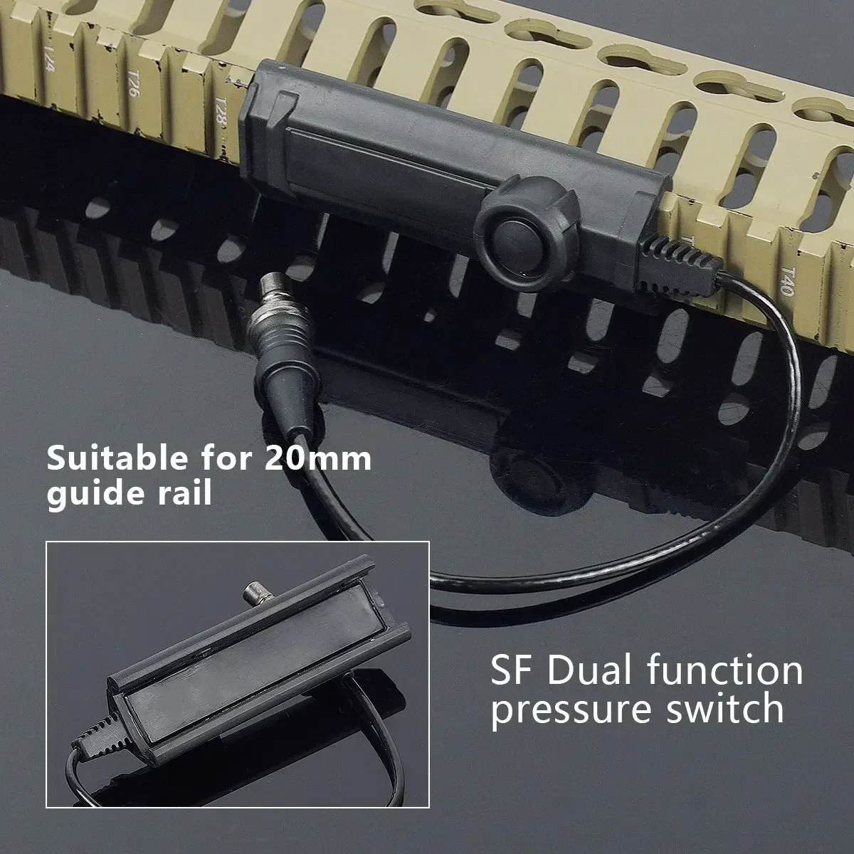 Surefire-linterna táctica para Rifle, luz LED para caza, 20mm, riel Pictinny AR15, M300, M600, M600B, M600C