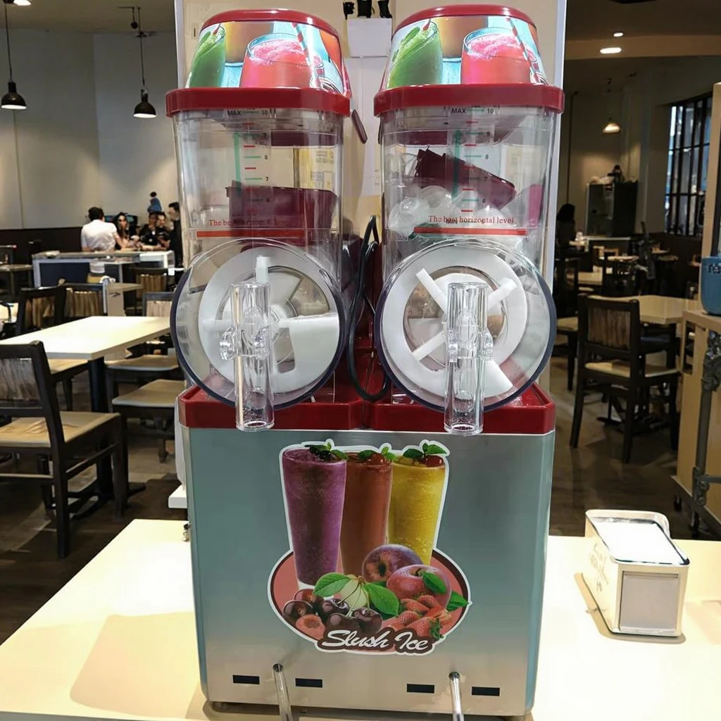 Commercial Fully Automatic Single Double Three Cylinder Hot Cold Beverage Dispenser Snow Melting Mud Machine For Beer Drinks view 3